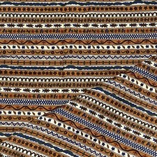 1.7 YD Small Print Brown Stripe Fabric Cotton Print
