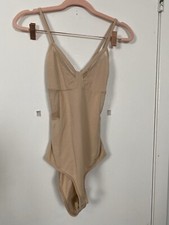 Topshop Women Nude Beige Color Bodysuit Mesh Size US6