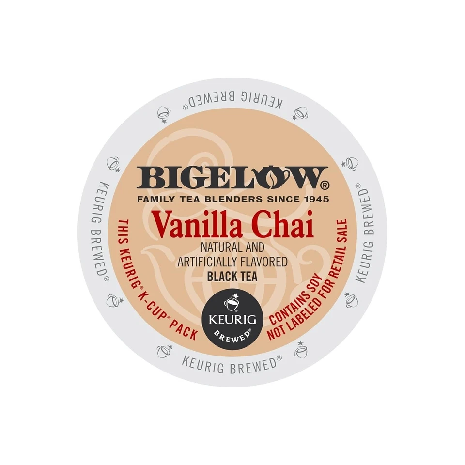 Chá preto Bigelow Vanilla Chai 24 a 144 xícaras Keurig K escolha qualquer tamanho FRETE GRÁTIS - Imagem 3 de 3
