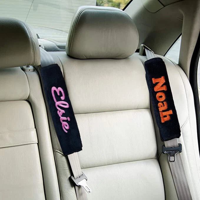 Personalised seat cheap belt covers