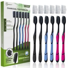 Toothbrush 6 Pack, Natural Teeth Whitening Solution - Ultra Soft Tooth Brush ...