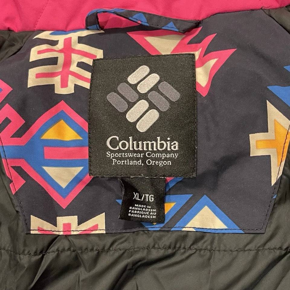 Columbia Women's Wintertrainer Snow Suit XL Pink Retro Geometric Ski Jumpsuit - Image 4 of 4