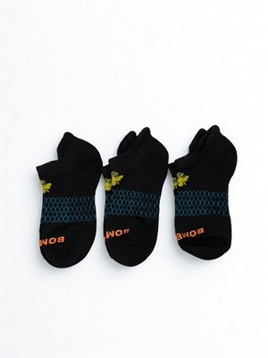 Bombas 3 Pairs Women's Ankle Socks athletic Honeycomb Size Small 4-7.5 Black