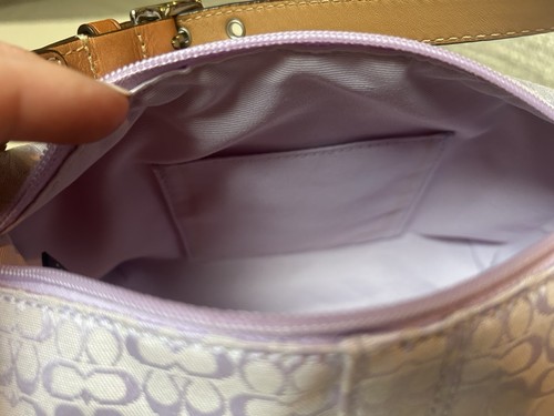 COACH Z Soho Mini Signature Top Handle Lilac Bag | Pastel Color Y2K Style - Picture 10 of 13