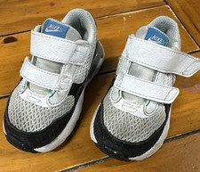 Nike Air Max Toddler Sneakers US 6C EU 22 White/Black/Gray/Blue Hook Loop
