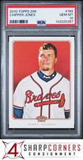 2010 TOPPS 206 #184 CHIPPER JONES BRAVES HOF PSA 10