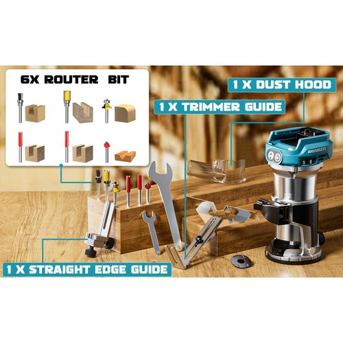 Für Makita 18V Akku Bürstenloser Oberfräse Einhandfräse Trimmer Holz Handfräse - Bild 11 von 14