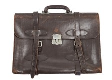 Vintage Doctor Brown Leather Satchel Portfolio Case organizer Briefcase