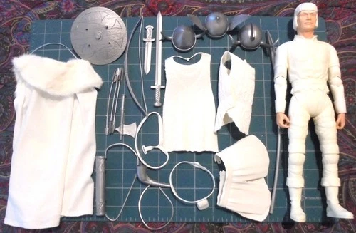 Marx Custom White Viking Eric w/ Accessories and White Faux Fur Collared Cloak