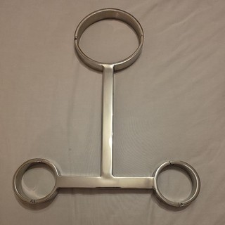 Rigid Metal Bondage Collar and Handcuff Restraint