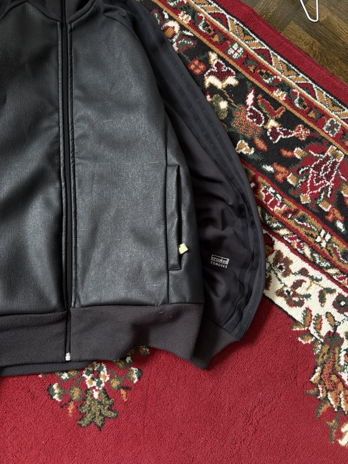 Vintage Adidas Crooked Tongues BK3 Adicolor Black Series Track Bomber Jacket S image 5
