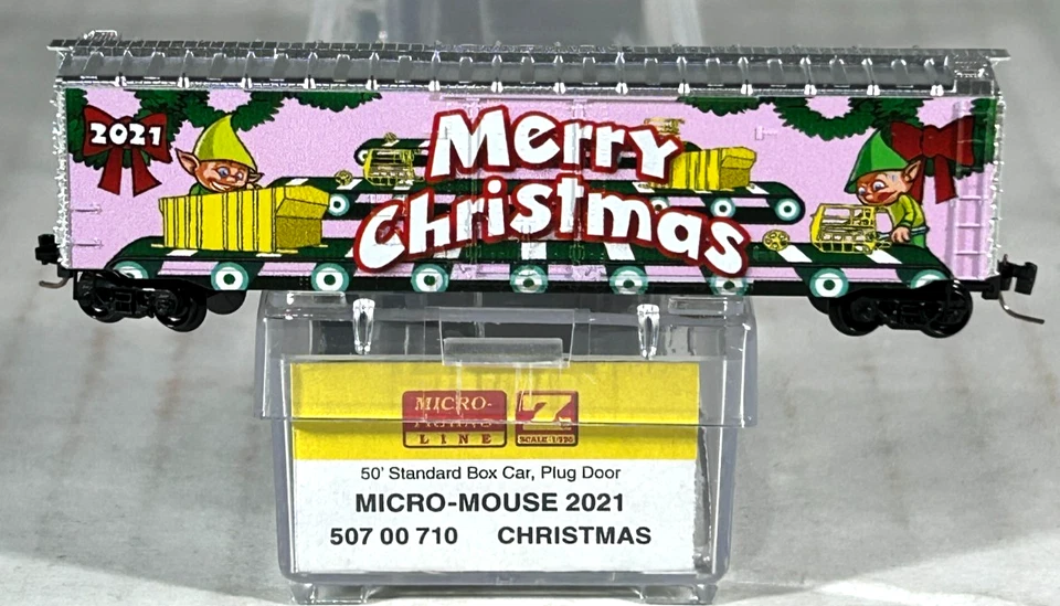 MICRO-TRAINS Z SCALE MICRO-MOUSE 2021 CHRISTMAS CAR 50700710 - Image 3 of 4