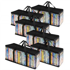 Stock Your Home DVD Storage Bags 6 Pack Red Media Organizer w/ Zipper
