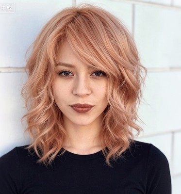 Strawberry Blond Bob Wave Highlight 100% Human Hair Lace Front Wigs