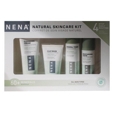 Nena Skincare Natural Skincare Kit - Cleansing Cream Face Wash - Clay Mask For