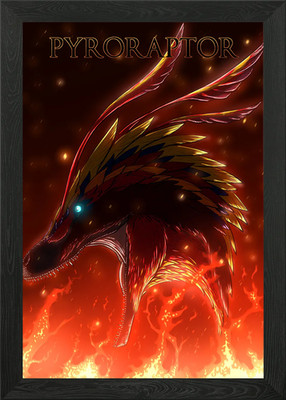 Pyroraptor olympius Framed Wall Art Poster Canvas Print Picture