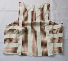 Top para mujer Loft a rayas mezcla de lino concha cuello redondo MP7 susurro blanco talla 6 nuevo con etiquetas