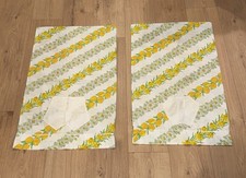 Vintage Handmade Floral Pillowcases Yellow Daisy Tulip Novelty - Standard Size