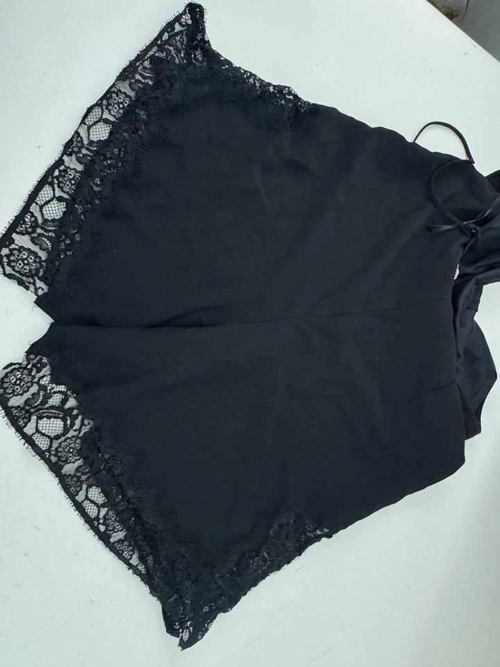 Mameluco Maje Isadora negro con encaje recortado para mujer talla 2 Foto 3 de 4