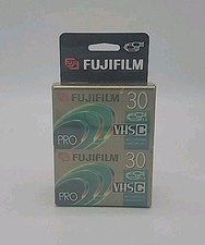 Fuji Film Pro VHS-C Tape 2 Pk TC-30 Blank Premium High Grade Camcorder Sealed X2
