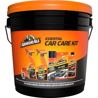 Armor All 8 Piece Car Care Kit Bucket Wash Wax Tire Shine Cleaning Detailing Set