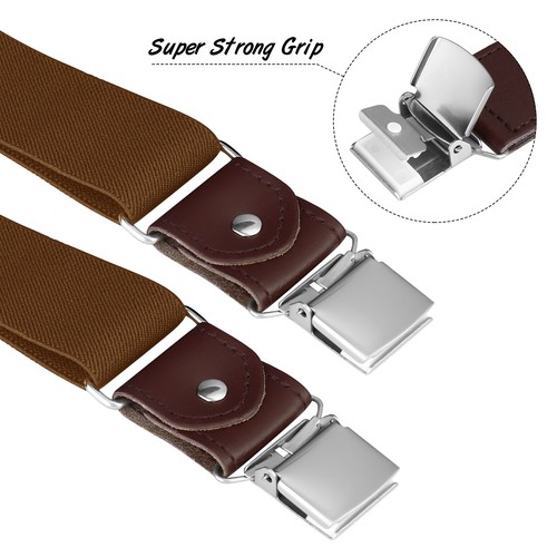 Buyless Fashion 2 Pack Suspender Men 48" Elastic Adjustable Strap 1 1/4" Y Shape - Picture 72 of 84
