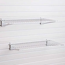 Flow Wall Metal Bracket Shelf Secure Panel Attachments Modular White (2-Pack)