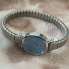 77 Timex Women's Watch-Mechanical-Blue Dial-Runs Great needs new battery