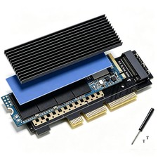 M.2 NVMe M-Key SSD Adapter PCIe 3.0 X16 Expansion Card Built-in Heat Sink