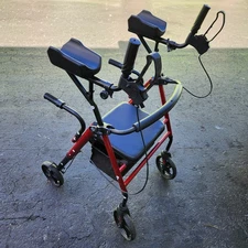 Elenker Upright Rollator Walker For Seniors Stand Up With Padded Armrests