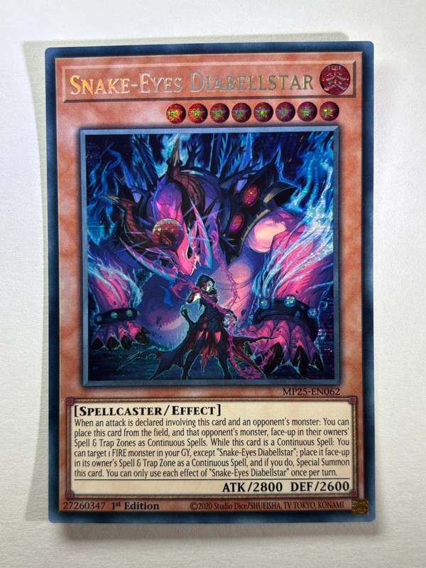 Snake-Eyes Diabellstar MP25-EN062 Secret Rare 1st Edition YuGiOh Card NM