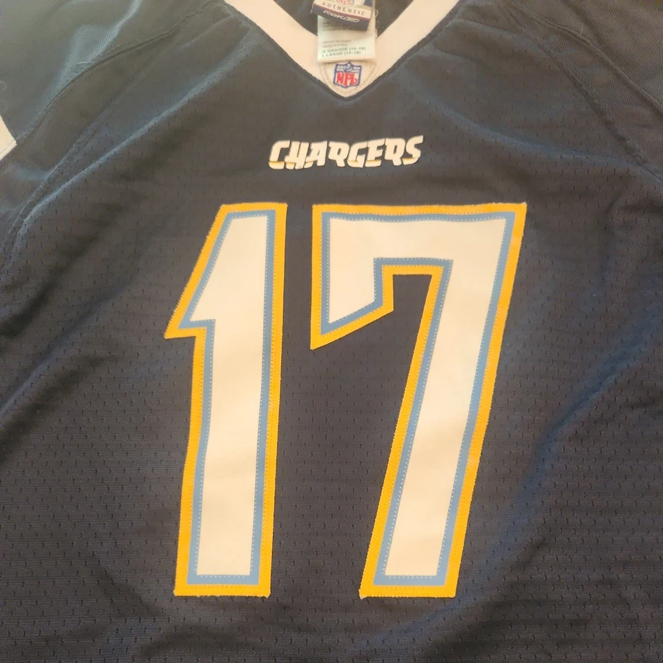 Camiseta deportiva grande de los Chargers Los Angeles NFL Football RIVERS #17 Reebok ON FIELD JUVENIL Foto 2 de 4
