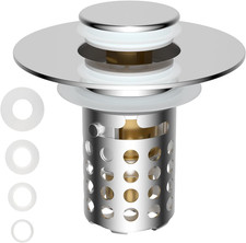Universal Bathroom Sink Drain Strainer Hair Catcher Upgraded with Removable Stai