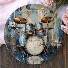Vintage 8x8 Tin Sign Drum Set Rustic Music Wall Decor Waterproof Weather