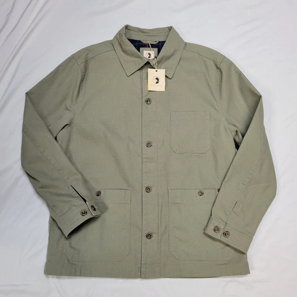 $239 Nuevo Abrigo Madera Lona CABEZA DE PATO XL X-LARGE Campo Gris Verde Mezcla ALGODÓN Foto 2 de 4