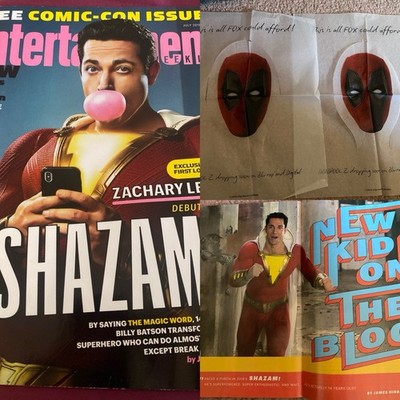 Entertainment Weekly 2018 SDCC Shazam Zachary Levi Deadpool Toilet Liners