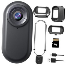 Mini Body Camera 1080P -64GB Wearable Action Body Cam, Magnetic Lanyard, Thumb