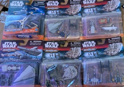 Star Wars Micro Machines Lot of 6 Tie Destroyer Death x wing rebel speeder poe