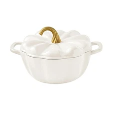 Pioneer Woman Pumpkin Enamel on Cast Iron Dutch Oven 3.5qt Linen