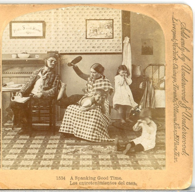 A Spanking Good Time-Underwood Stereoview Y83
