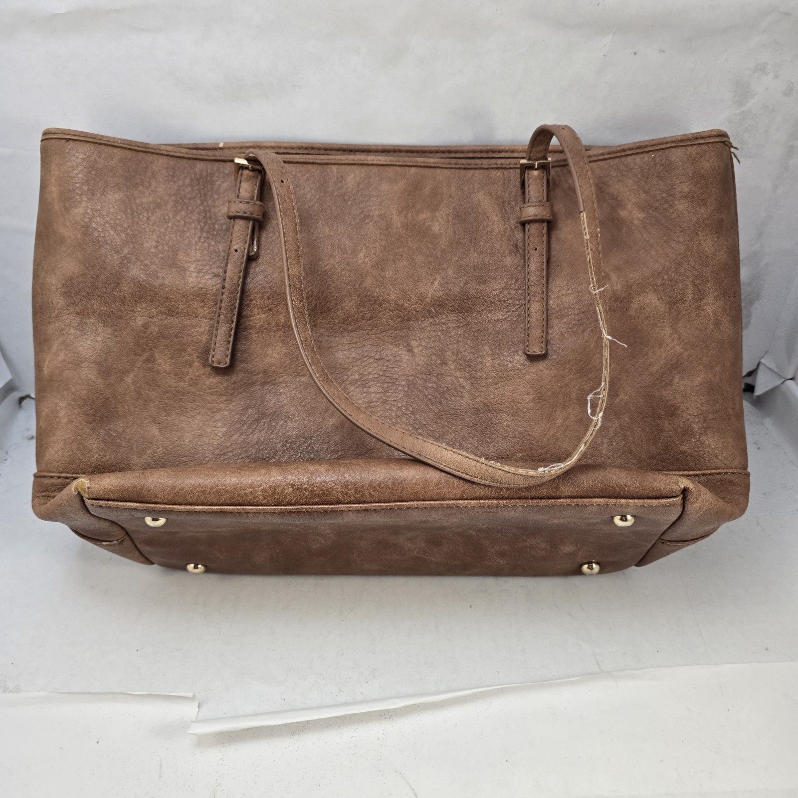 Urban Expressions Brown Faux Leather Tote Handbag Large Shoulder Bag  thumbnail 7