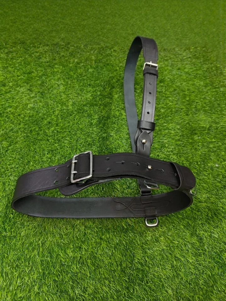 Sam Browne Belt Genuine Leather Complete British Military cross strap ARMY Black - Image 2 of 4