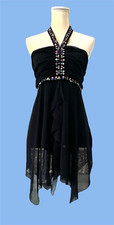 SEVEN 7 NEW Womens Black Sequins Nylon Handke...
