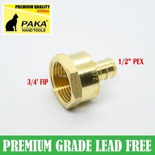 5 PCS 1/2" PEX x 3/4" Female FIP thread Adap - BRASS CRIMP FITTINGS LEAD-FREE