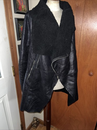 Chaqueta Windsor Negra Imitación Cuero Vegana Moto Estilo Cremallera Para Mujer’s L Rara Usada en Excelente Condición - Imagen 11 de 24