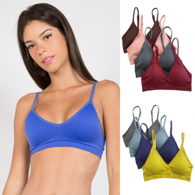 Anemone Basic Seamless Wireless Longline Adjustable Removable Pads Bralette Bra