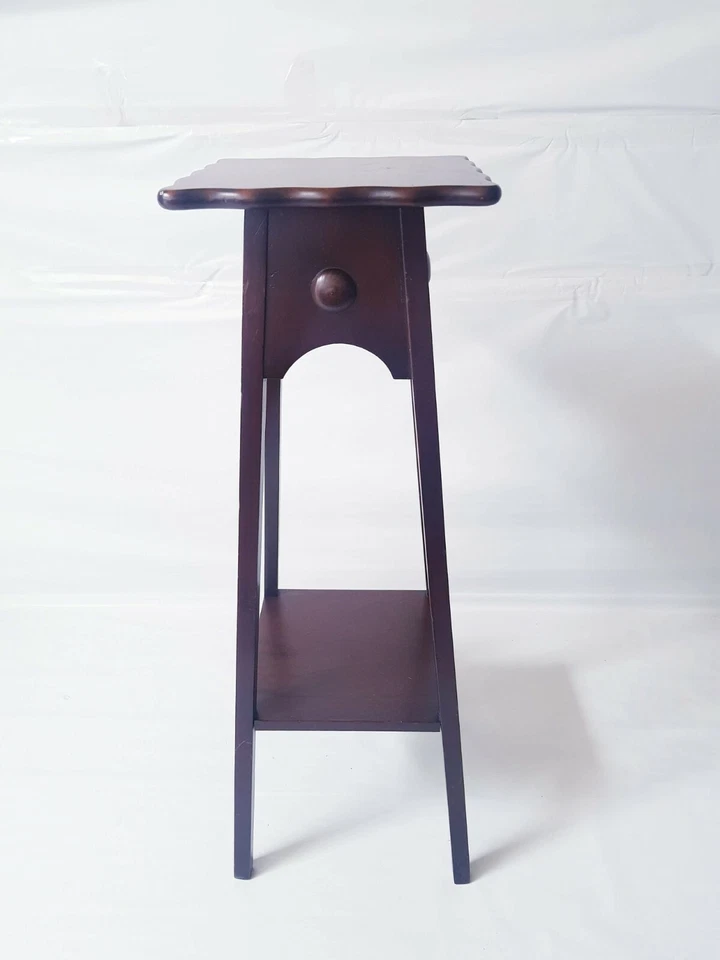 Antiguo adorno/estatua/soporte para plantas de madera de caoba alto de 2 niveles Foto 2 de 4