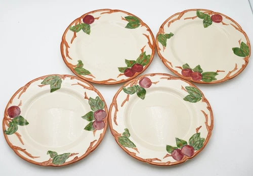 Vintage Franciscan USA Apple 10 5/8" Dinner Plate Set of 4 - SMALL CHIPS