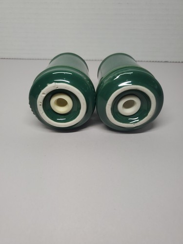 Vtg MCM Hall China Salt and Pepper Shakers Green Luster seawinds by Hall Ray - Picture 5 of 5