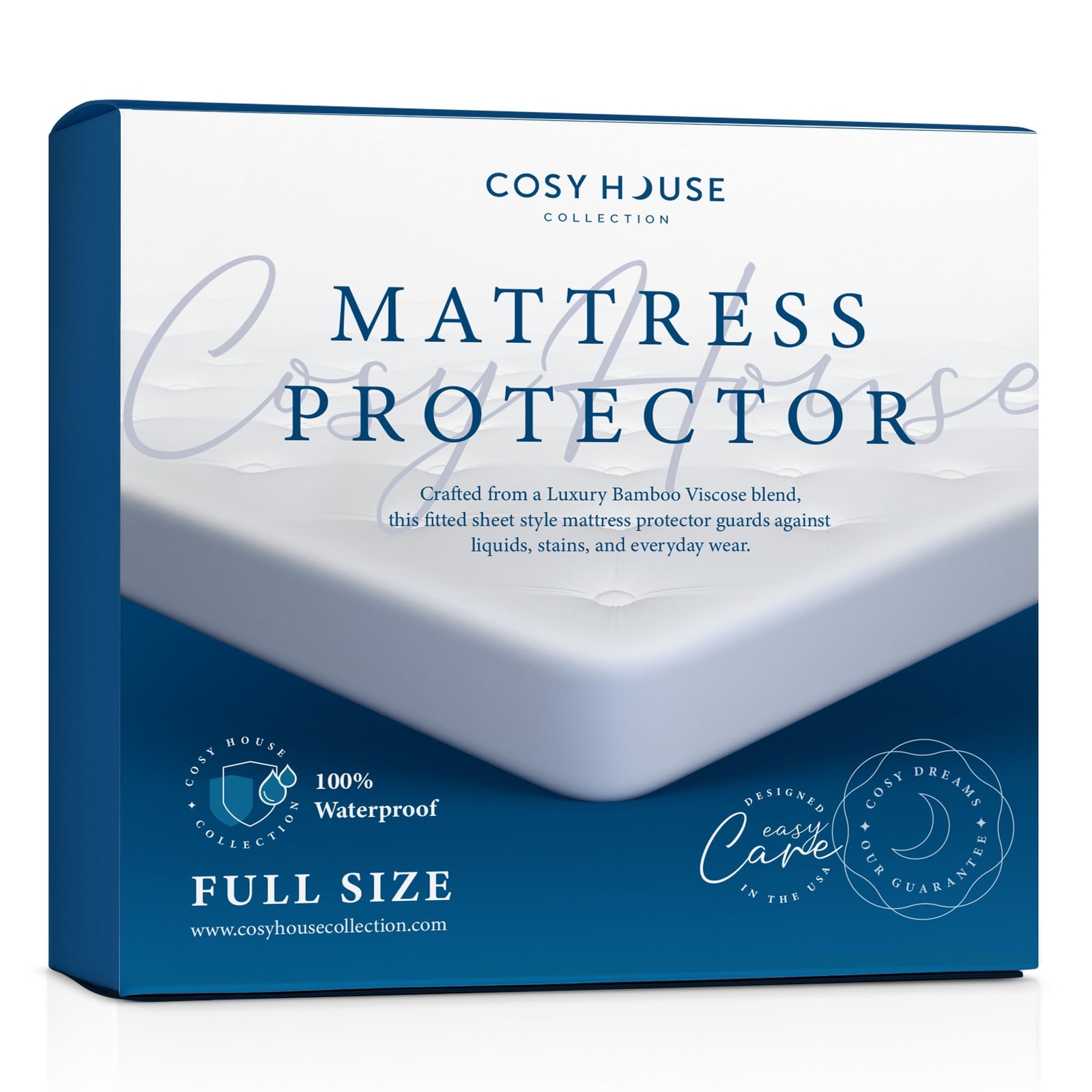 Cosy House Collection Full Size Luxury Bamboo Mattress Protector - 100% Waterpro